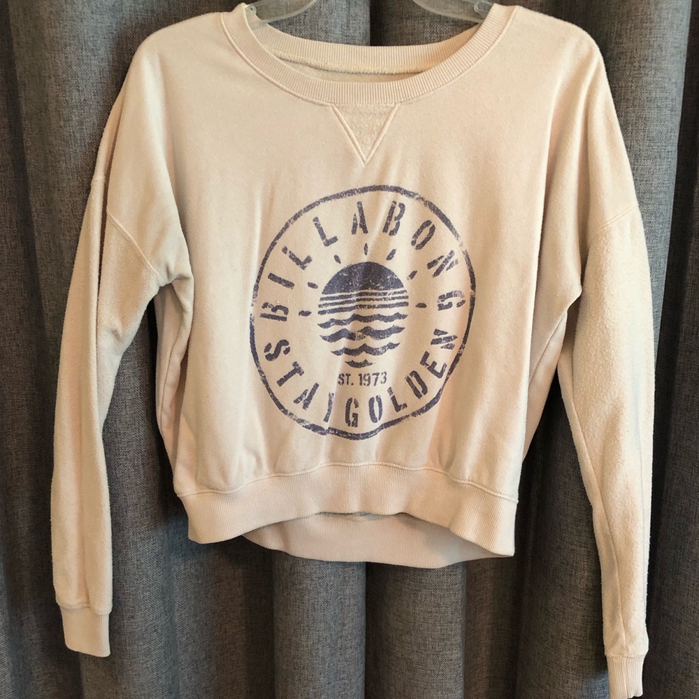 Billabong long crop/short shirt. Terry sweatshirt